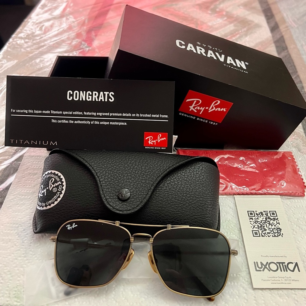 Rayban Caravan Titanium Antique Gold Special Edition - Made in Japan